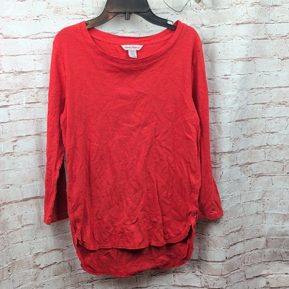 Tommy Bahama Women's Red Long Sleeve Top Small